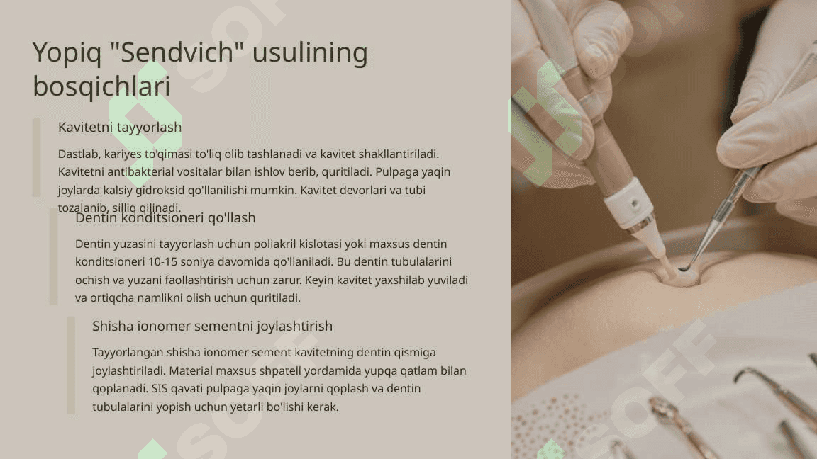 “Sendvich” usuli. Yopiq va ochiq usul. 8