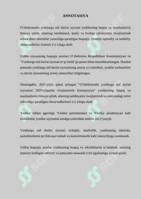 O‘zbekistonda yoshlarga oid siyosatning xuquqiy asoslari 2