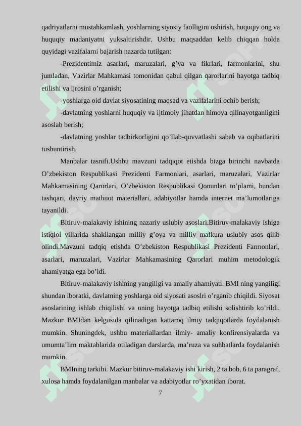 O‘zbekistonda yoshlarga oid siyosatning xuquqiy asoslari 6