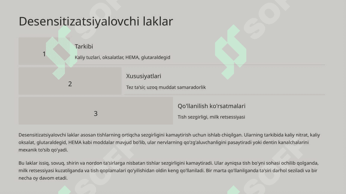 Stomatologiyada ishlatiluvchi laklar. 7