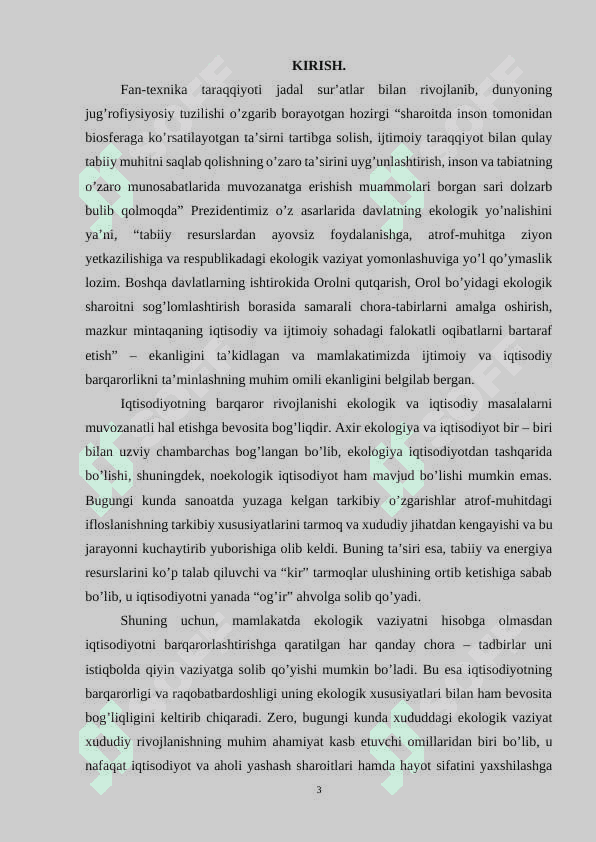 Regional (mintaqaviy) ekologik muammolarni o’rganish metodikasi 3