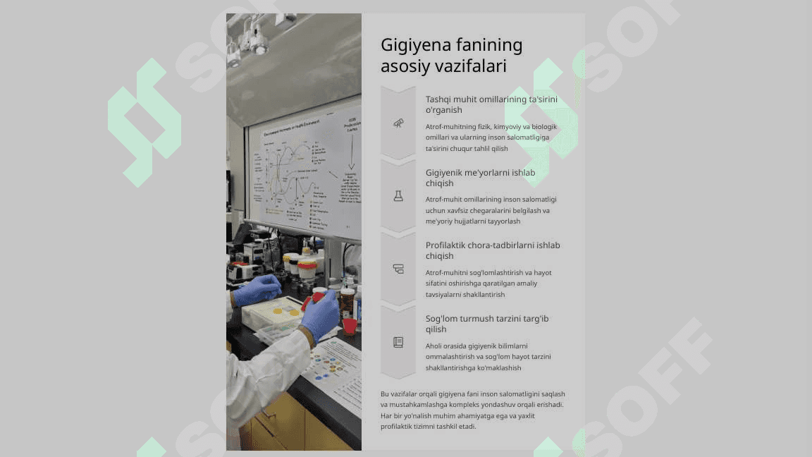 Gigiyena va tibbiy ekologiya fanining maqsad va vazifalari. 4