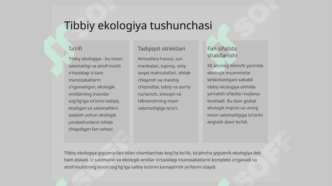 Gigiyena va tibbiy ekologiya fanining maqsad va vazifalari. 7