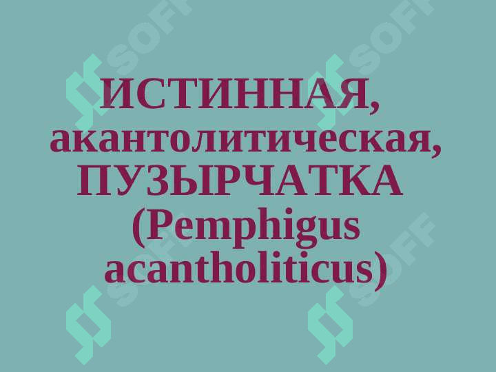 Пемфигоид (этиология, патогенез, клинические проявления, диагностика) 4