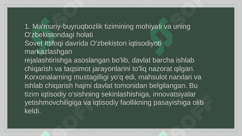 O'zbekiston Respublikasidagi ma'muriy buyruqbozlik tizimidan bozor munosabatlariga o'tish davri konsepsiyasi 3