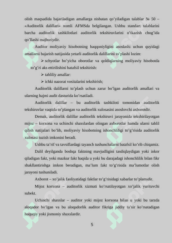 AUDITORLIK DALILLAR VA ULARNI OLISH USLLARI 5