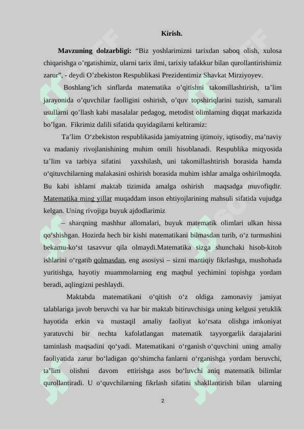 Butunning ulushini va ulushiga ko'ra butunni topishga doir masalalarni yechishni o'rgatish metodikasi 2