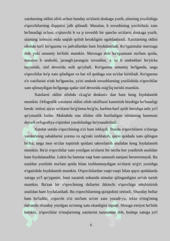 DIALEKTAL VA USLUBIY XATOLAR VA ULARNI BARTARAF QILISH YOʻLLARI 6