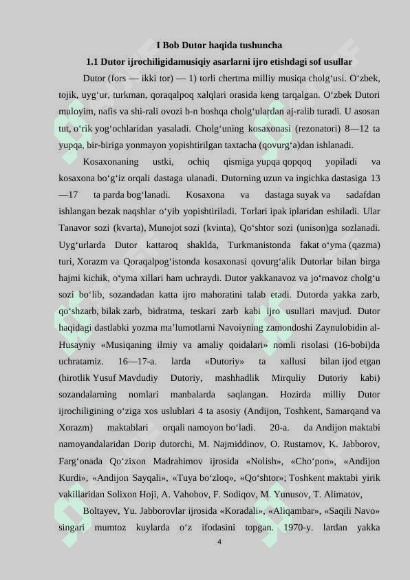 Dutor ijrochiligida musiqiy asarlarni sof ijro usullar ustida ishlash 4