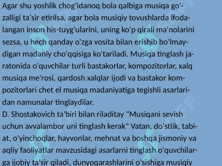 Musiqa asrlarini tinglash va tahlil qilish 7