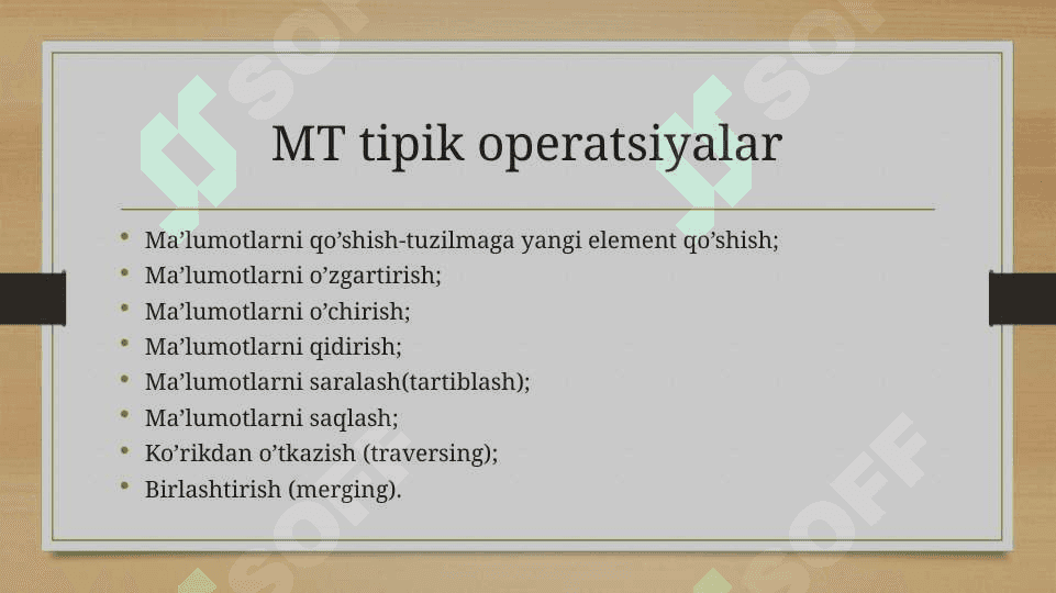 Ma’lumotlar turlari va algoritmlar 6