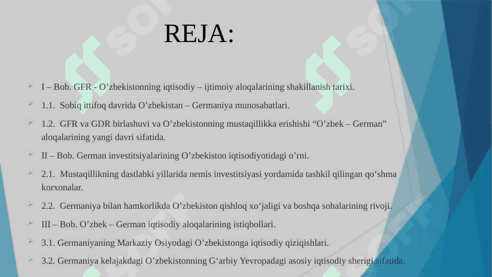 GERMANIYA  VA  O’ZBEKISTONNING  IQTISODIY  ALOQALARI. 2