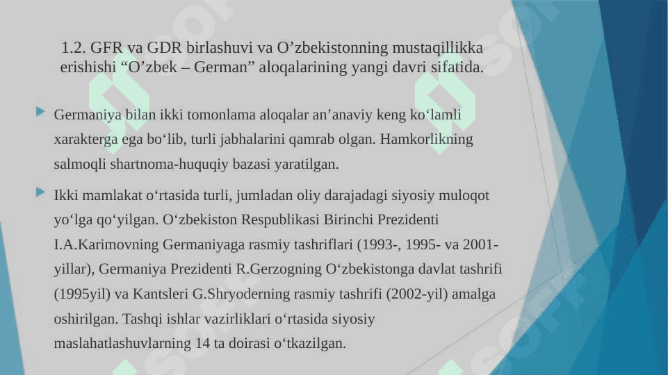 GERMANIYA  VA  O’ZBEKISTONNING  IQTISODIY  ALOQALARI. 7