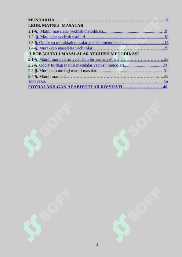 Matnli masalarni yechishga o’rgatish metodikasi 2