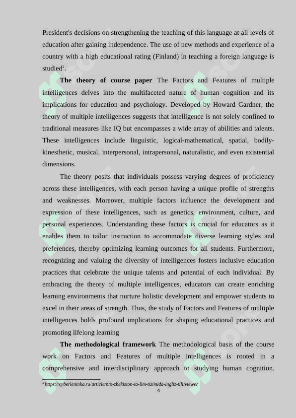 Factors and Feature of multiple intelligences 4