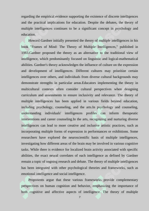 Factors and Feature of multiple intelligences 7