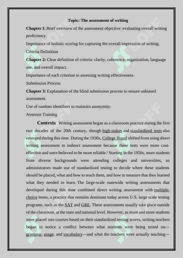 The assessment of writing course work 2