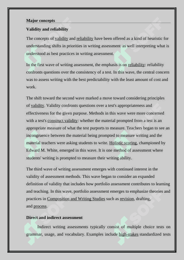 The assessment of writing course work 4