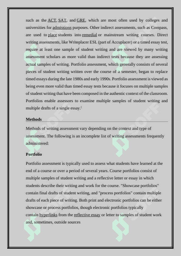 The assessment of writing course work 5