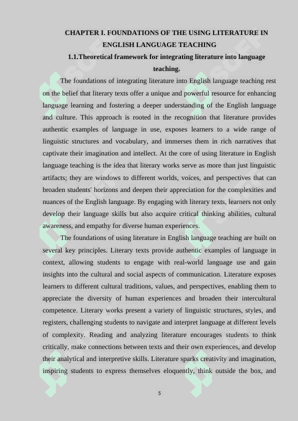 Using literature in English language teaching 5