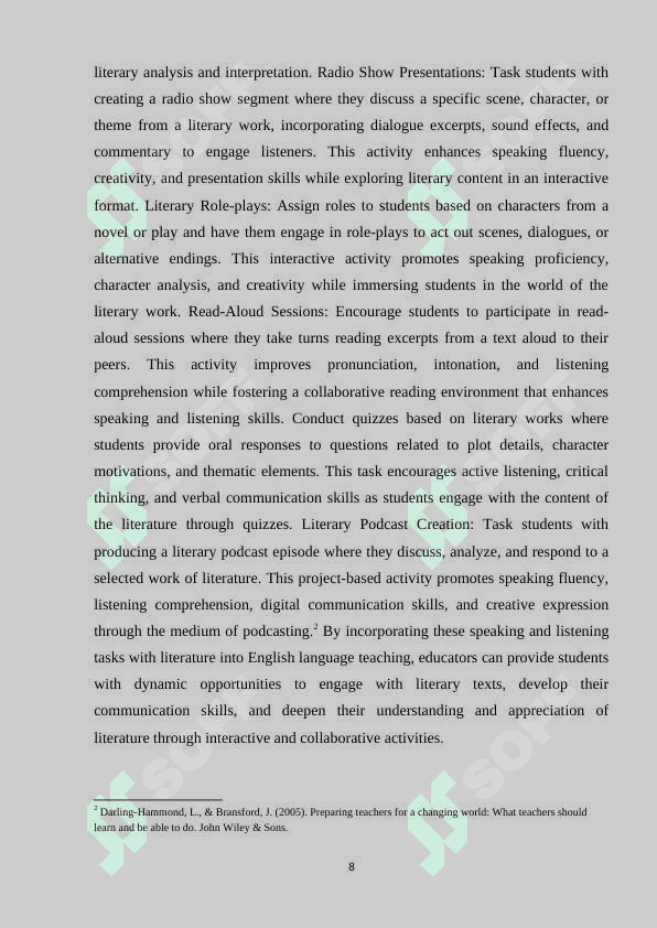 Using literature in English language teaching 8