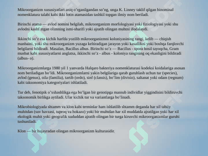 MIKROORGANIZMLARNI  ZAMONAVIY  SISTEMATIKASI 5