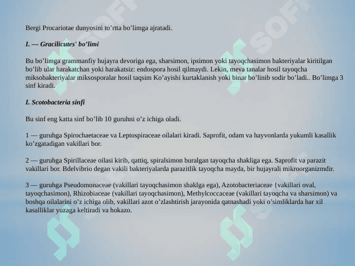 MIKROORGANIZMLARNI  ZAMONAVIY  SISTEMATIKASI 8