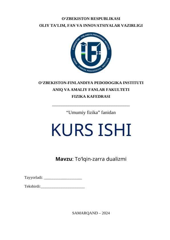 To‘lqin-zarra dualizmi