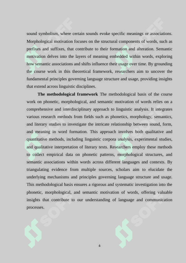 Phonetic, morfological and semantic motivation of word 6