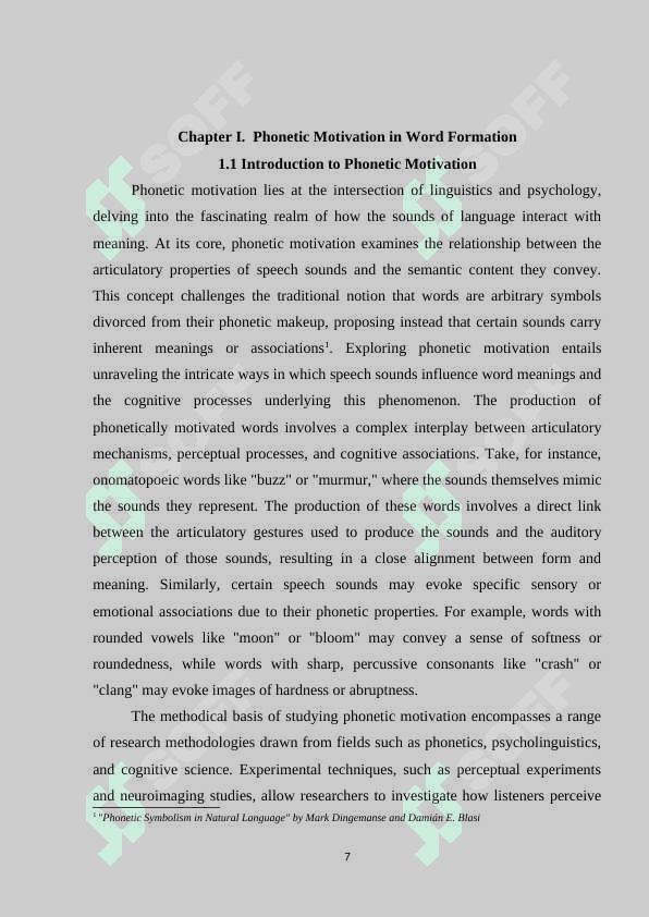 Phonetic, morfological and semantic motivation of word 7