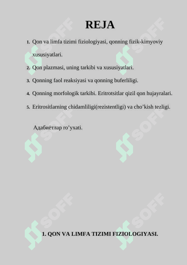 Qon va limfa tizimi fiziologiyasi 2