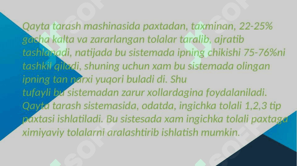 Qayta tarash jarayoni va jihozlari 3