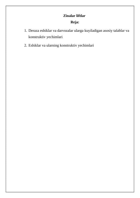 Zinalar liftlar 1