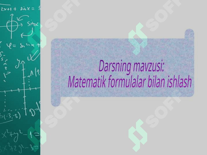 Matematik formulalar bilan ishlash 3