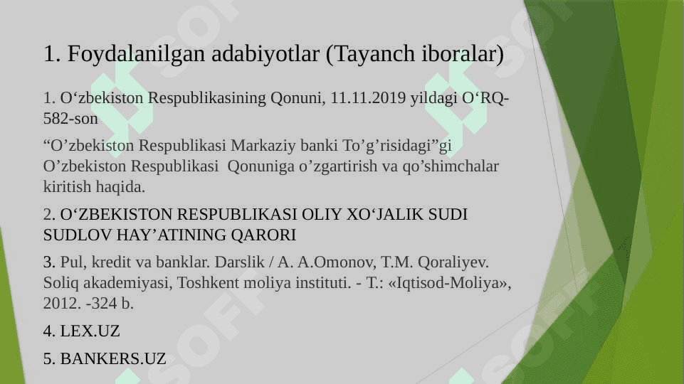 KREDIT OPERATSIYALARINI RASMIYLASHTIRISH VA HISOBGA OLISH AUDITI 2
