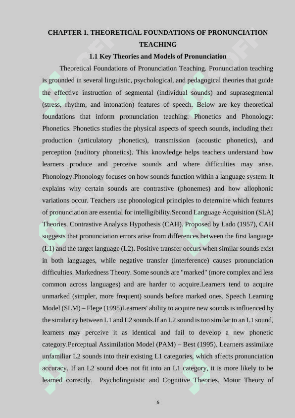 TEACHING PRONUNCIATION TEACHING AS AN  AIM AT  JUNIOR SCHOOL 6