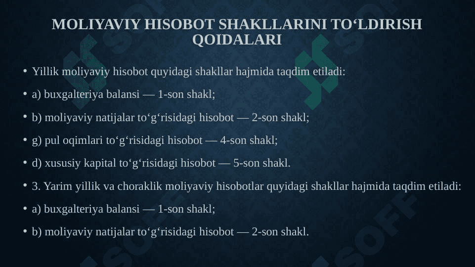 MOLIYAVIY HISOBOT SHAKLLARI VA MOLIYAVIY HISOBOTNI BAHOLASH MEZONLARI 4