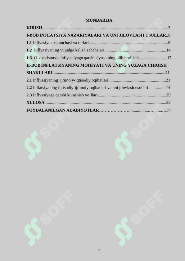 INFLATSIYANING MOHIYATI VA KELIB CHIQISH SABABLARI 2