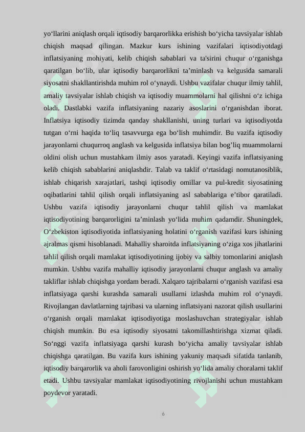 INFLATSIYANING MOHIYATI VA KELIB CHIQISH SABABLARI 6