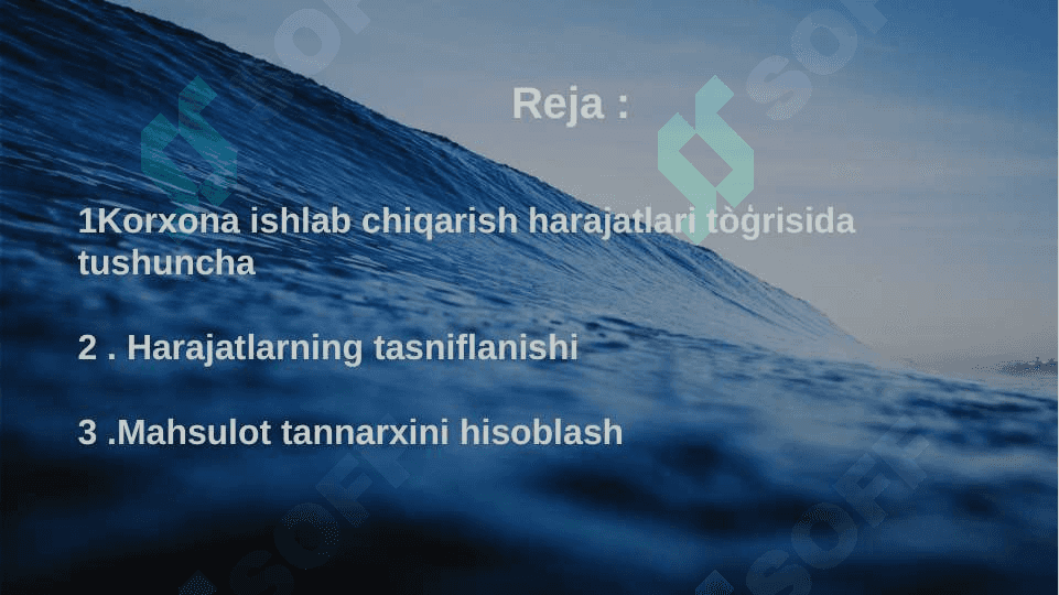 Ishlab chiqarish harajatlari va mahsulot tannarxini hisoblash 2
