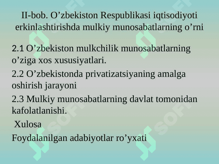 Mulkchilikning shakllari va ularning amal qilishi 4