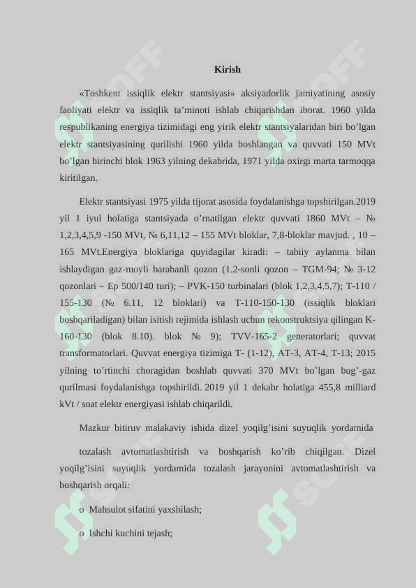 Texnologik jarayonlarni Avtomatlashtirish Kurs ishi, TJA kurs ishi Dizel yoqilg’isini suyuqlik yordamida tozalash jarayonini avtomatlashtirish 3