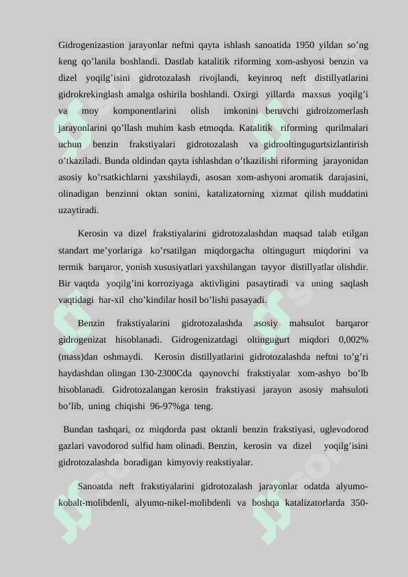 Texnologik jarayonlarni Avtomatlashtirish Kurs ishi, TJA kurs ishi Dizel yoqilg’isini suyuqlik yordamida tozalash jarayonini avtomatlashtirish 8