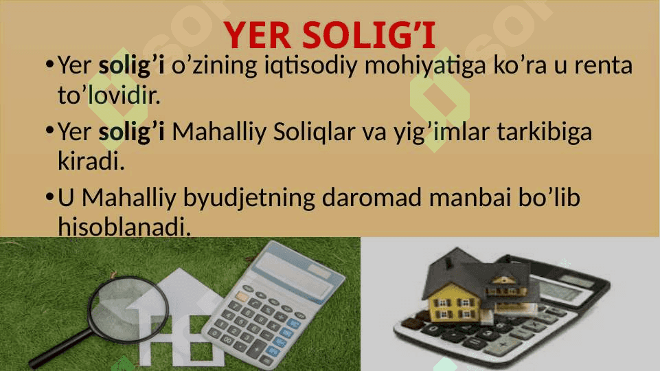 Soliq va Soliqa tortish fanidan mustaqil ishi 3