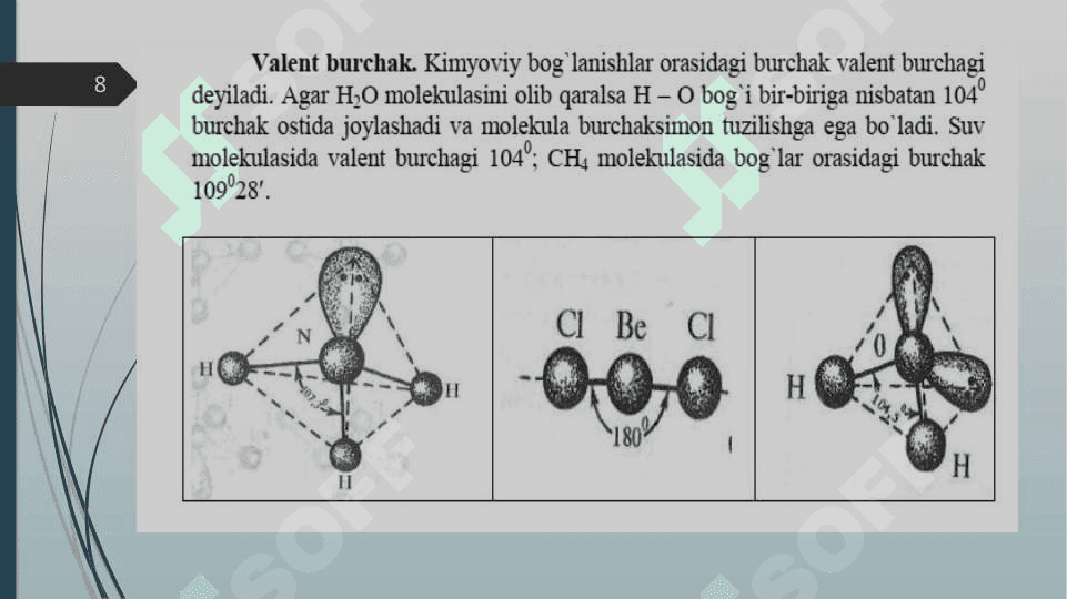 Kimyoviy bog'lanishlar va molekula tuzilishi 8