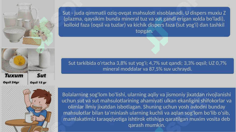 Sut va sut mahsulotlarini ishlab chiqarish texnologiyasi 5