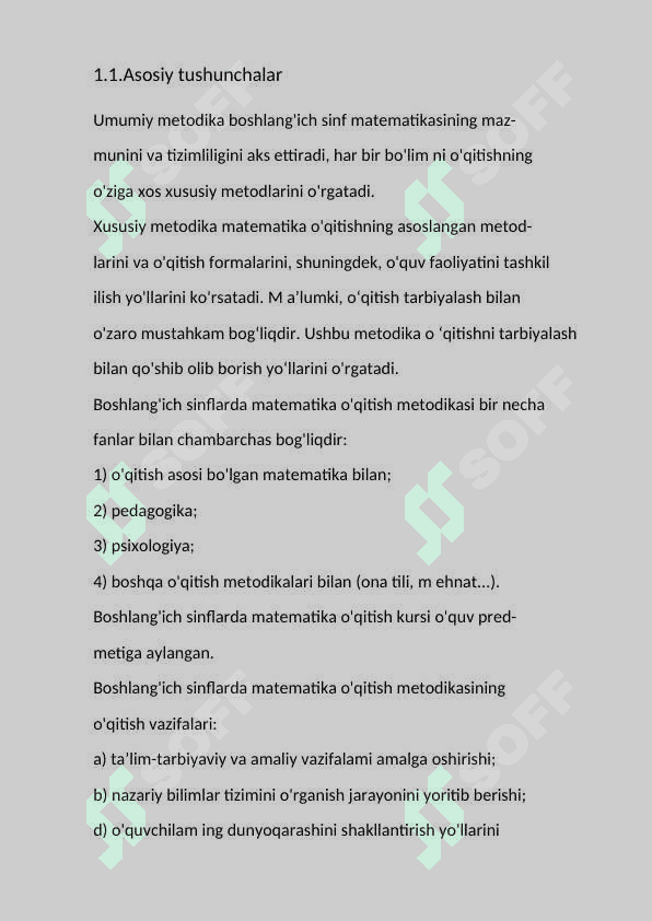 1-sinfdan metematikadan o'quvchilarni o'quv bilish jarayonini nazorat qilish metodikasi 6