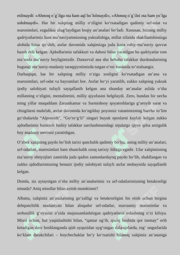 Maktabgacha yoshdagi bolalarni tarbiyalashda xalq maqollarining ahamiyati. 6