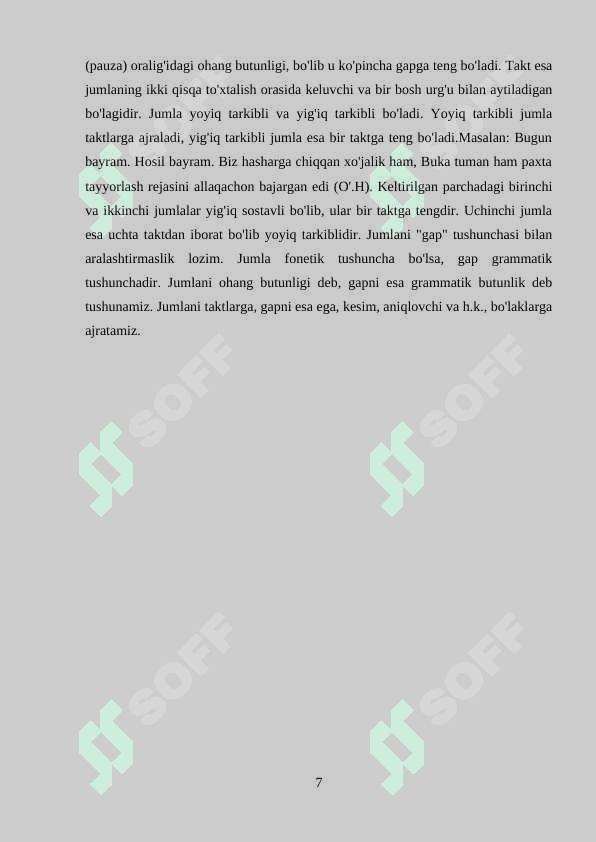 HOZIRGI O'ZBEK ADABIY TILIDA UNDOSHLAR TAVSIFI (FIZIK-AKUSTIK, ANOTOMIK-FIZALOGIK VA FUNKSIONAL FONOLOGIK ASPEKTLAR) 7