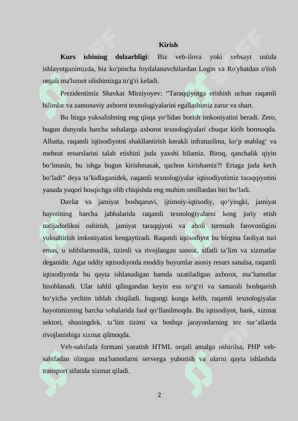 HTML TILIGA KIRISH, UNING ASOSIY ELEMENTLARI. TEG TUSHUNCHASI 2